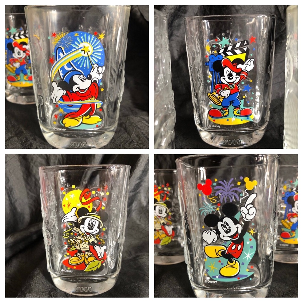 Vintage Disney World Millennial 2000 Collectible McDonald’s Glasses